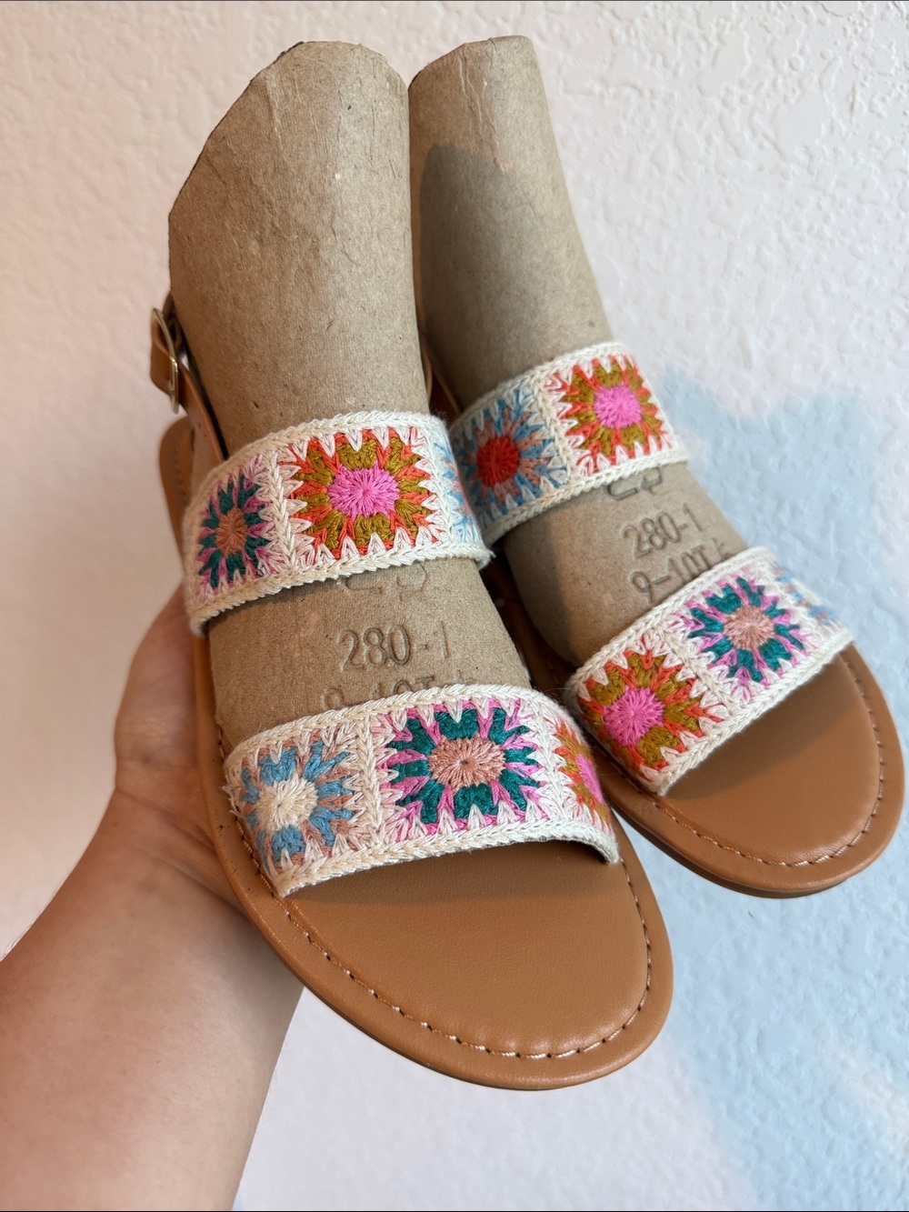 Zara Granny Square Crochet Strap Sandals